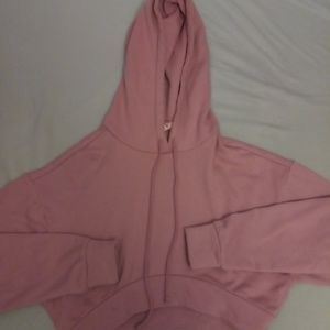 Cute Pink Leyden Cropped Hoodie
